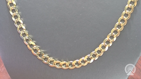 14k Yellow Gold Curb Link Chain  Size 24