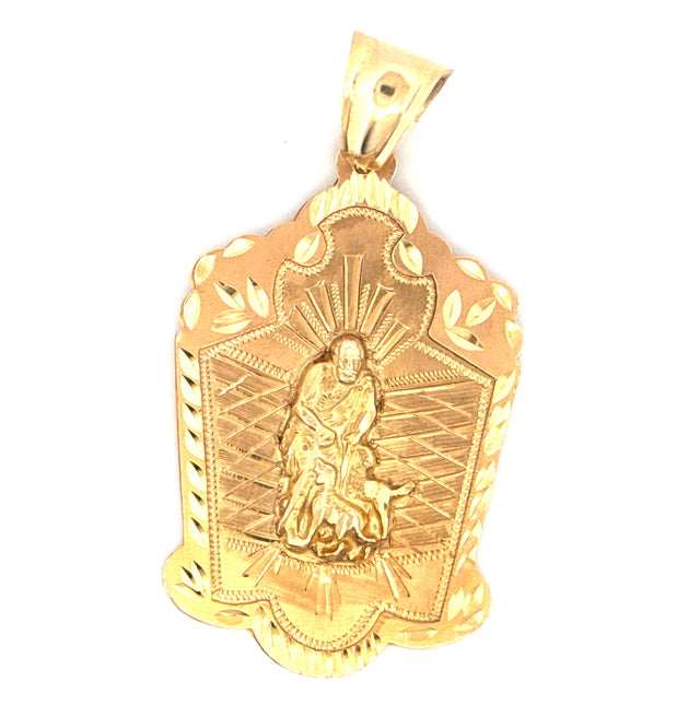10K Yellow Gold Saint Lazarus Pendant  Weight 14.2 GR