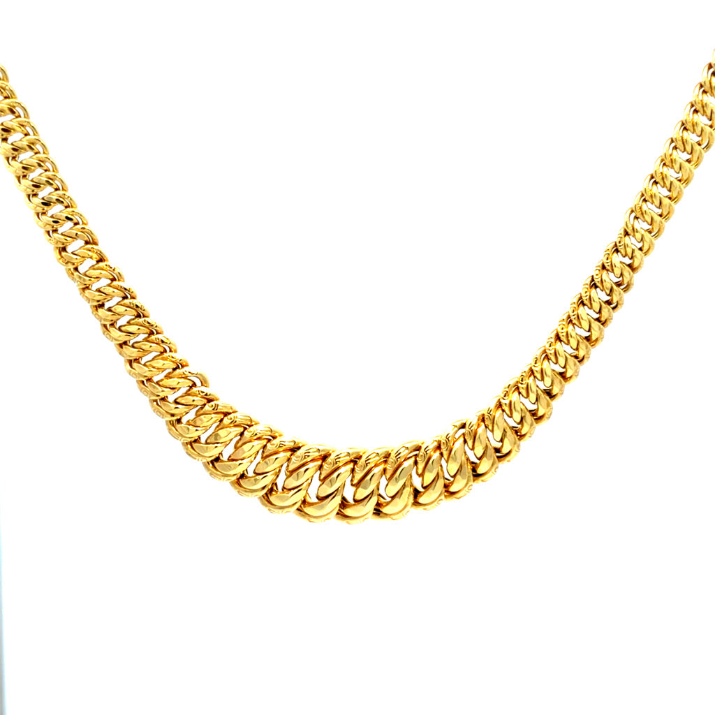 14k Yellow Gold Hollow Princess Necklaces Size 18" Weight 26.9gr