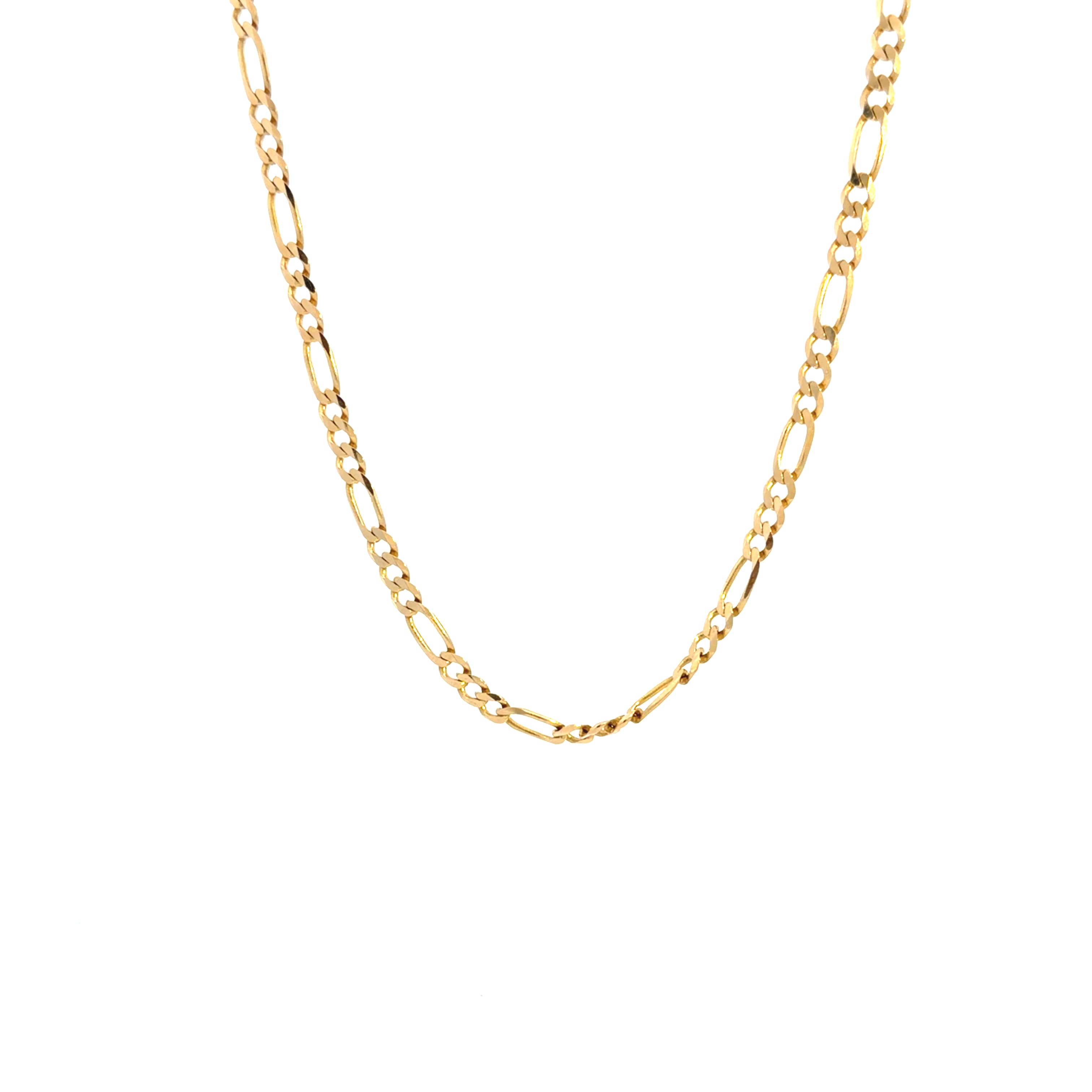 14K Yellow Gold Figaro Chain Size 24" Weight 15.5GR