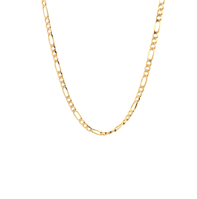 14K Yellow Gold Figaro Chain Size 24