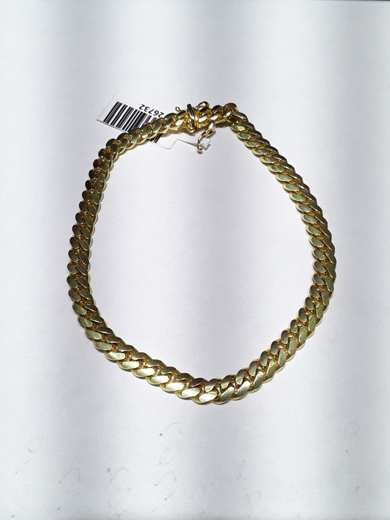 10K Yellow Size 8 CUBAN LINK BRACELET Weight 14.3 GR