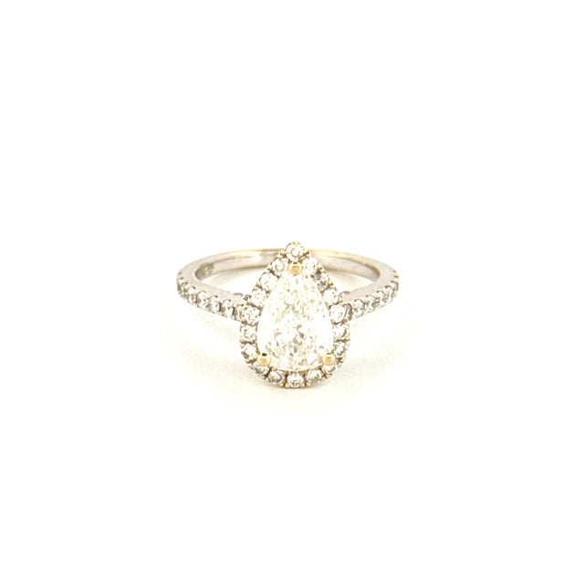 18k White Gold Women's Diamond Wedding Ring Size 6 Weight 3.6 gr