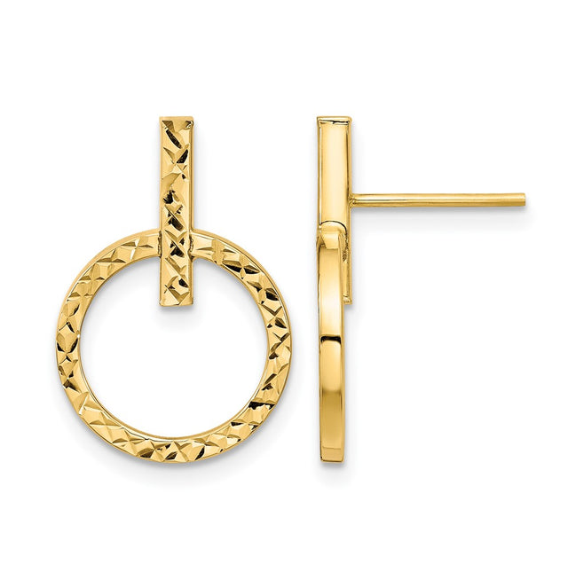 Leslie’s 10K Polished D/C Post Dangle Earrings