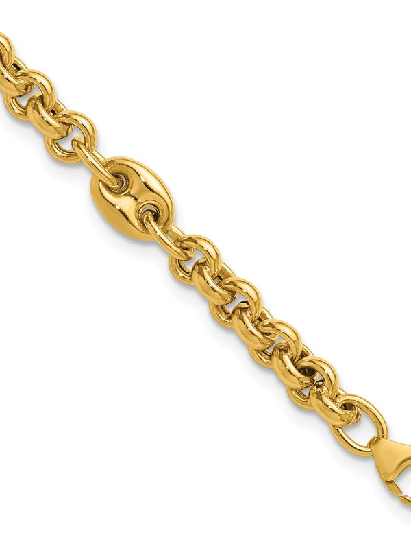 Leslie’s 10K Polished Fancy Link Bracelet
