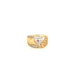 14k Tricolor Gold Men's Eagle Ring With Cz Size 10 Weight 8 gr