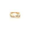 14k Tricolor Gold Intertwined Ring Size 6 Weight 3.2 gr