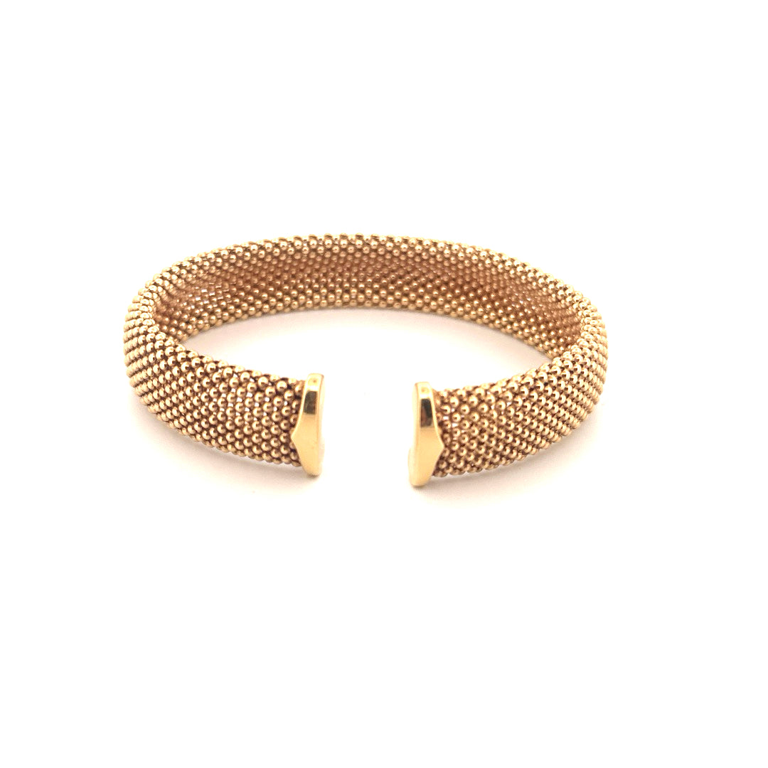 14k Yellow Gold Open Bangle Bracelet Size 7" Weight 30.3 gr