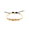 14k Yellow Gold Beaded Charm Bracelet  Adjustable Weight 10.7 gr