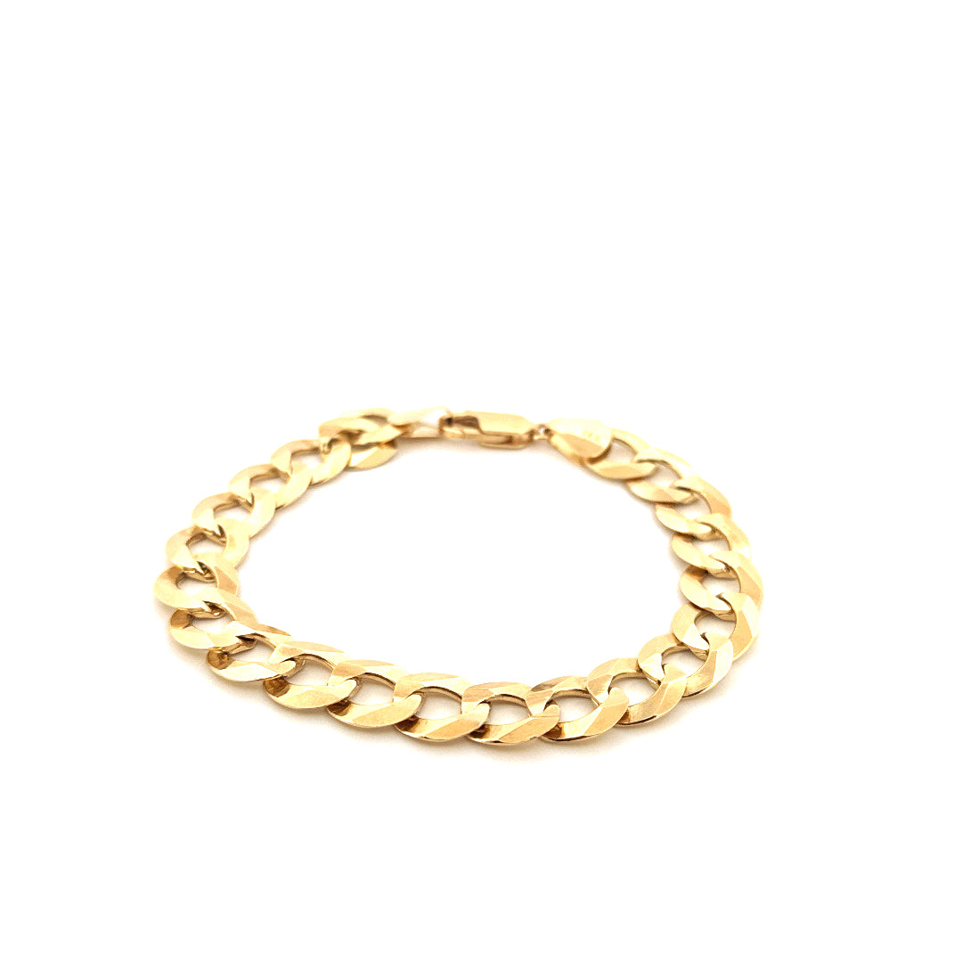 14k Yellow Gold Curb Link Bracelet Size 8 1/2" Weight 25.4 gr