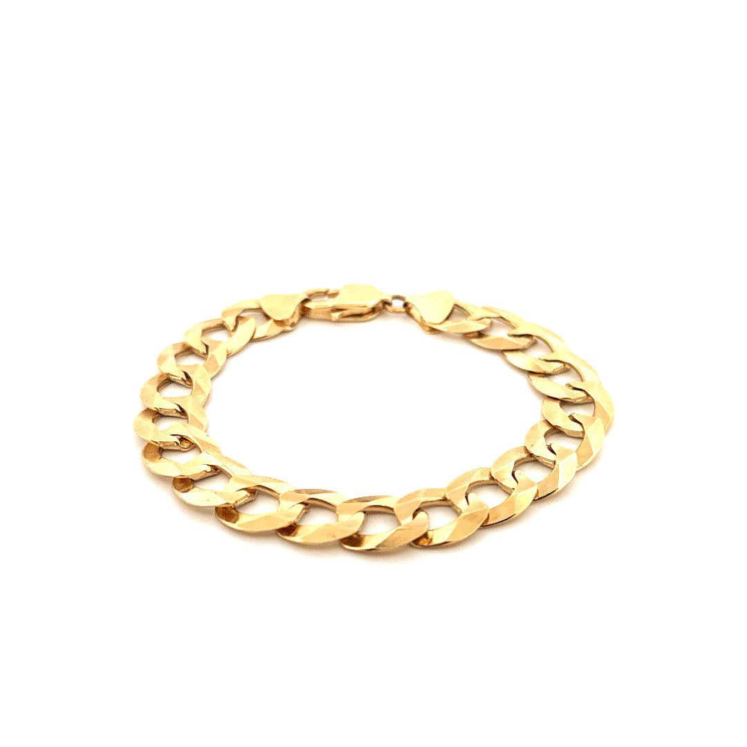 14k Yellow Gold Curb Link Bracelet Size 8 1/2" Weight 28.9 gr
