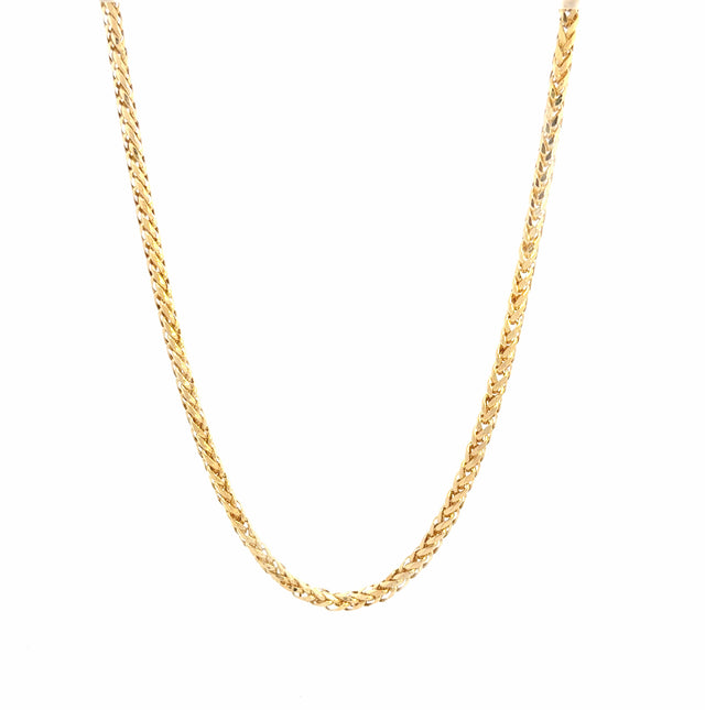 14K Yellow Gold Wheat Chain Size 16