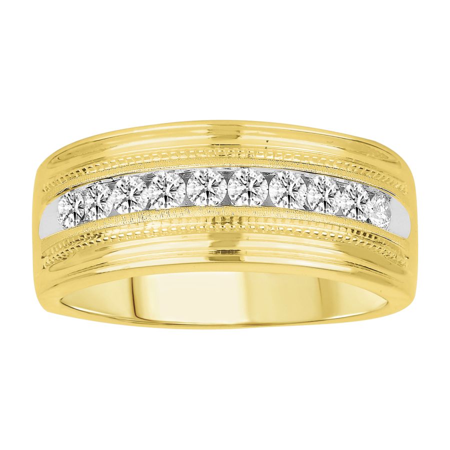 MEN’S BAND 0.25CT ROUND DIAMOND 10K YELLOW GOLD
