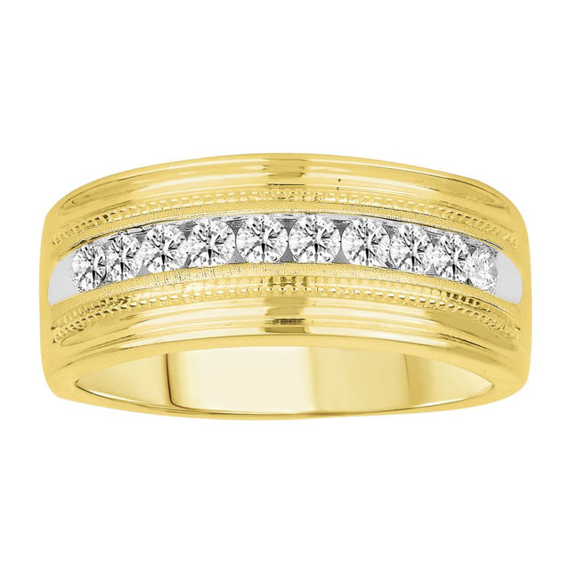 MEN’S BAND 0.25CT ROUND DIAMOND 10K YELLOW GOLD