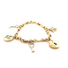 14k Two Tone Gold Women's Fancy Rolo Bracelet  Size 7 1/2" Weight 12.2 gr