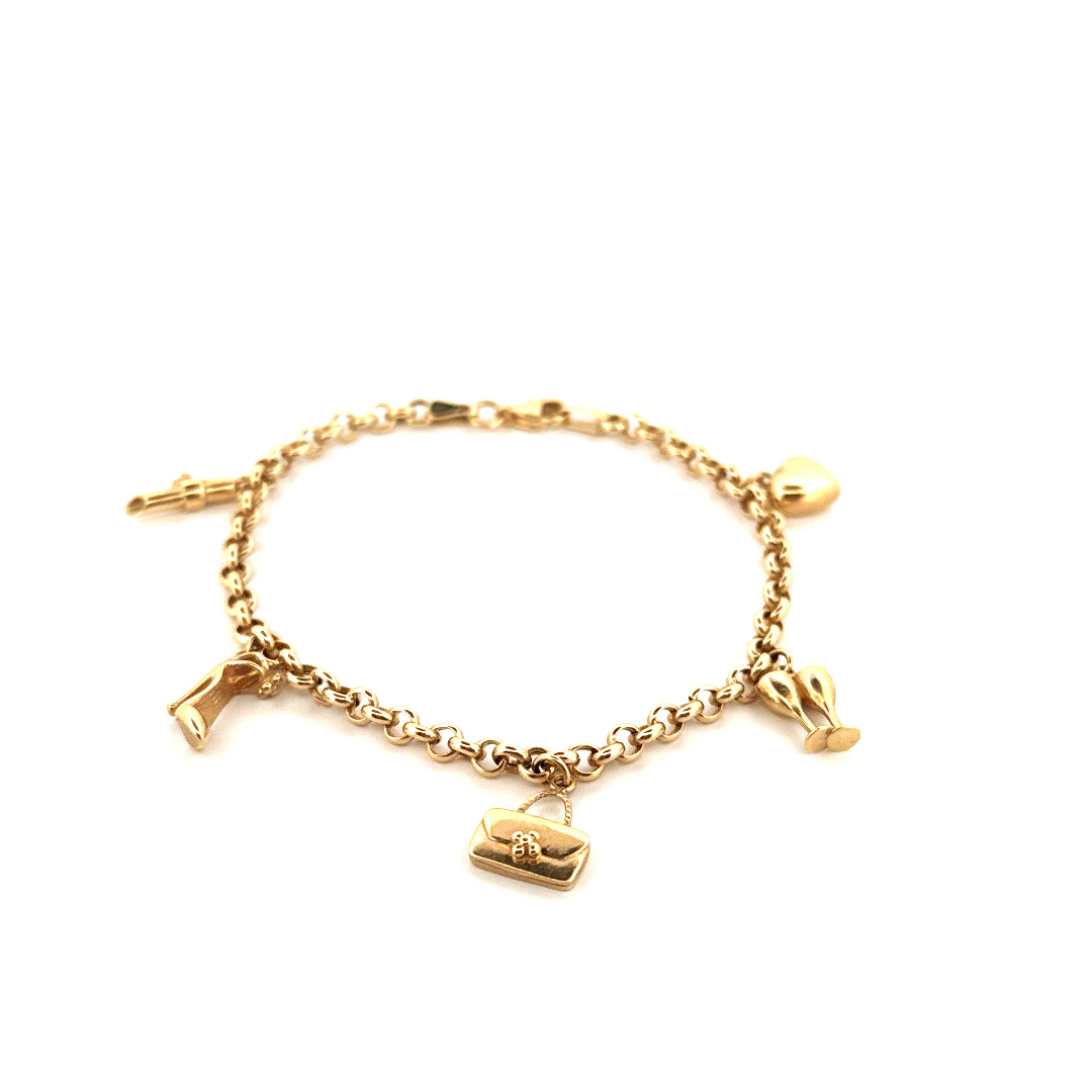 Pulsera Rolo de Lujo de Oro Amarillo de 14k para Mujer Talla 7 1/2" Peso 7.1 gr