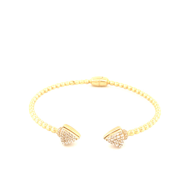 14K  Yellow Gold Fashion Bangle Size Open   Weight 9.8 gr