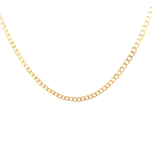 14k Two-Tone Gold Curb Link Chain Size 22