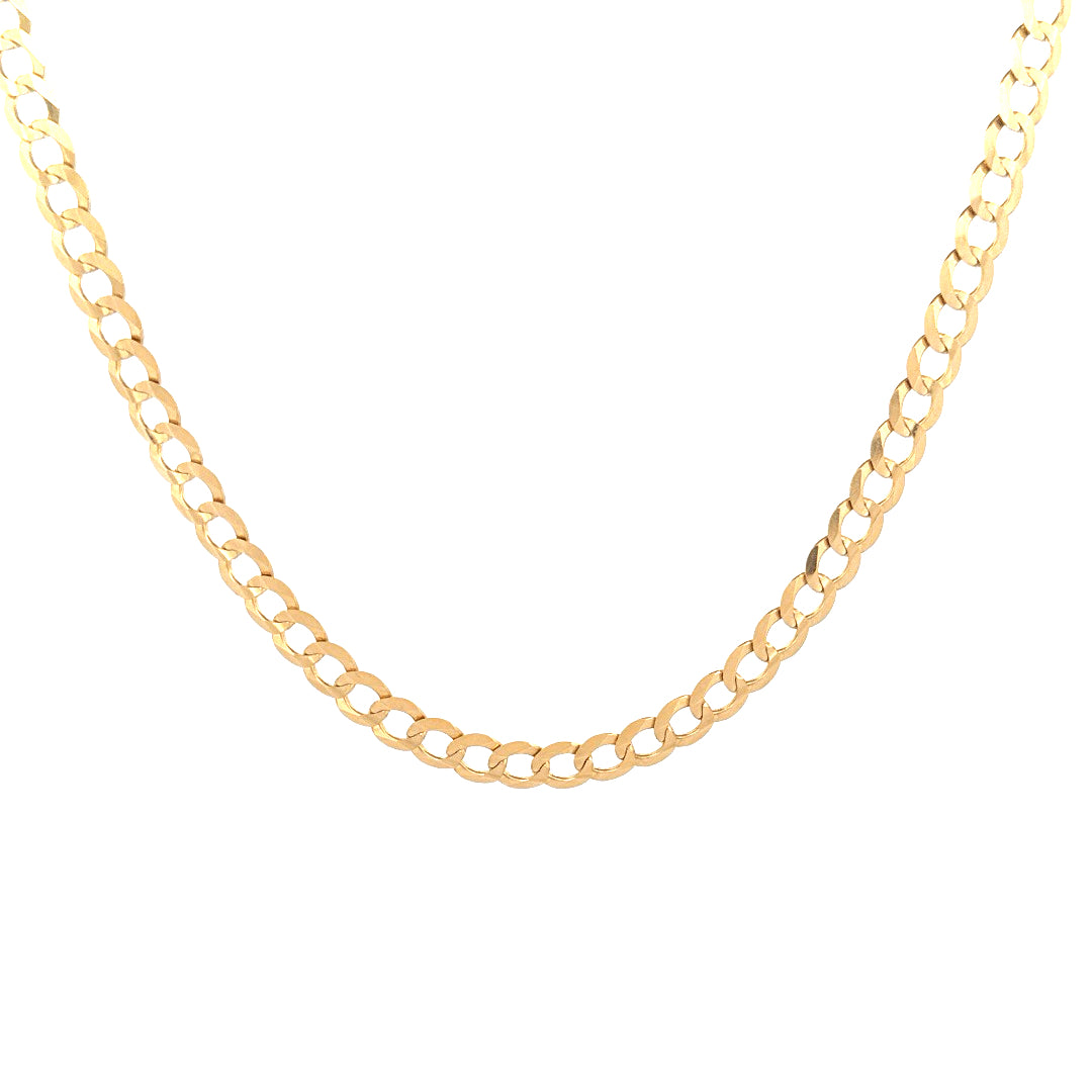14k Yellow Gold Curb Link Chain Size 22"  Weight 26.5 gr