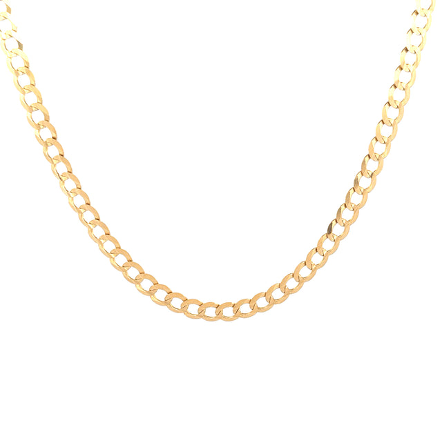 14k Yellow Gold Curb Link Chain Size 22