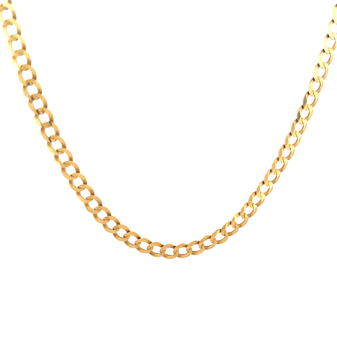 14k Yellow Gold Curb Link Chain Size 24"  Weight 29.8 gr