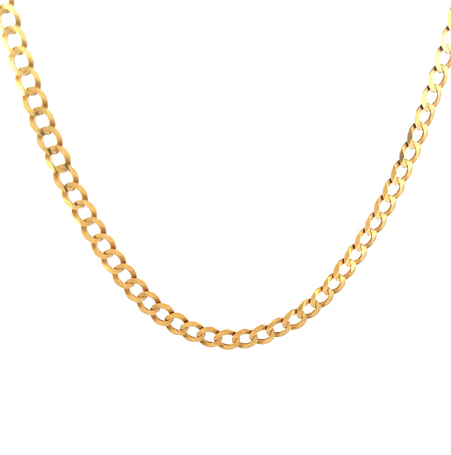 14k Yellow Gold Curb Link Chain Size 24