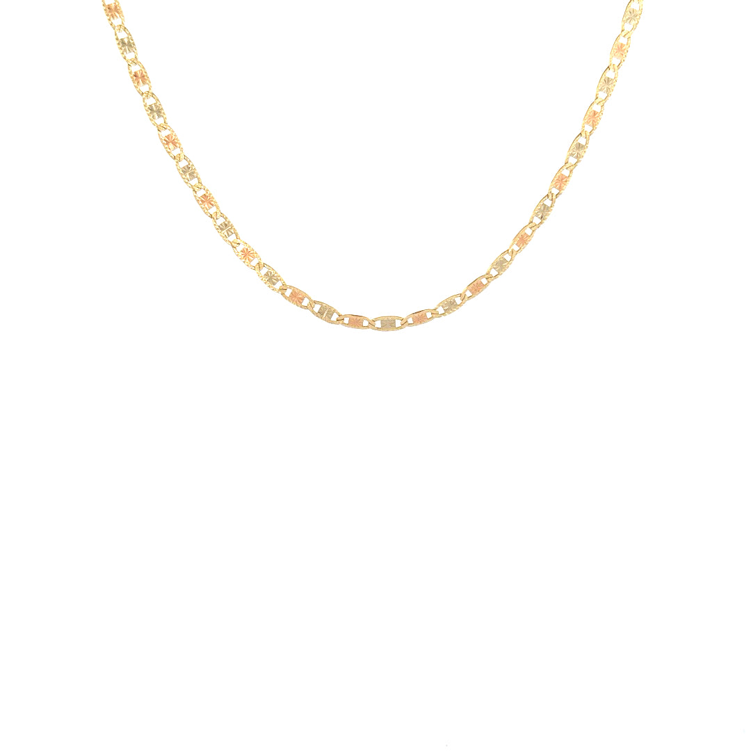 14k Tri-Color Gold Mariner Chain Size 20" Weight 8.9 gr