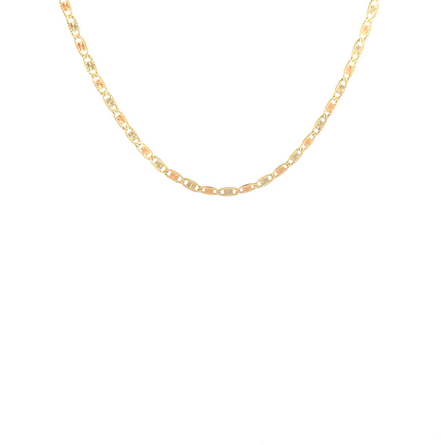 14k Tri-Color Gold Mariner Chain Size 20