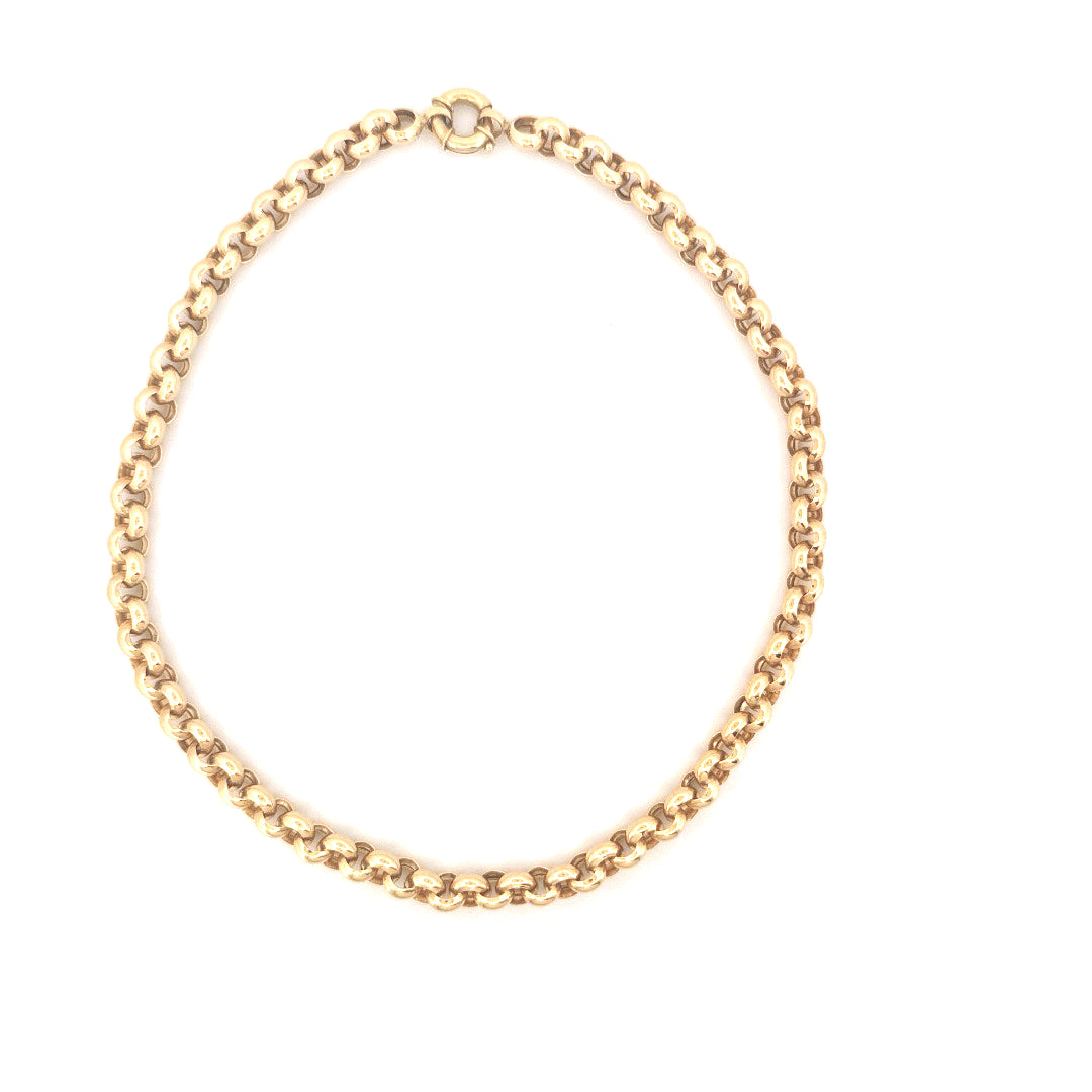 14K Yellow Gold Rolo Necklace Size 18"  Weight 34.5 gr