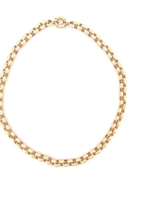 14K Yellow Gold Rolo Necklace Size 18