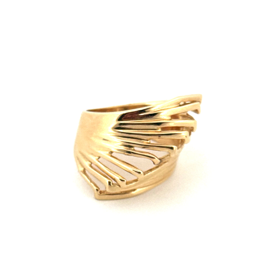 14K Yellow Gold Women's Fancy Ring Size 7 1/2 Weight 7.6 gr