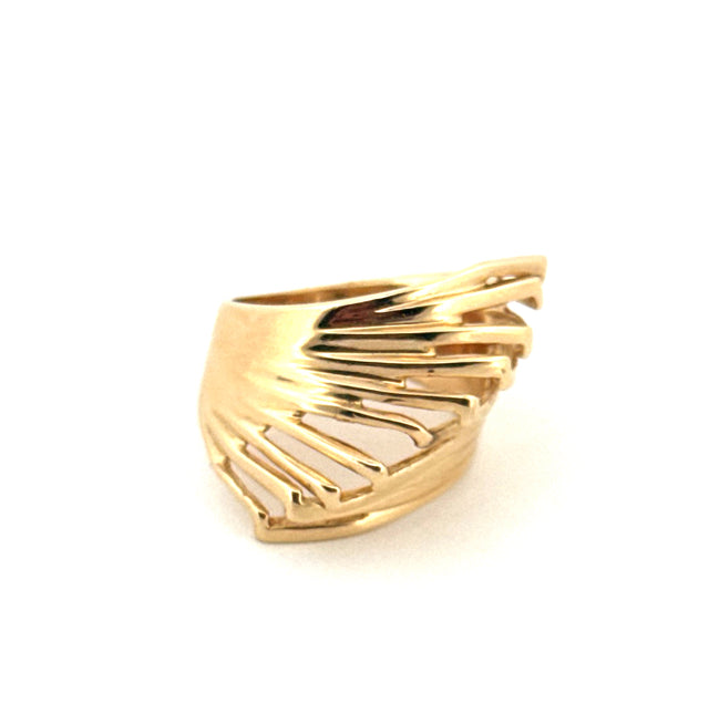 14K Yellow Gold Women's Fancy Ring Size 7 1/2 Weight 7.6 gr