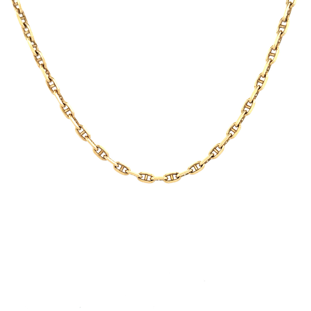 14k Yellow Gold Mariner Link Chain Size 24"  Weight 42 gr
