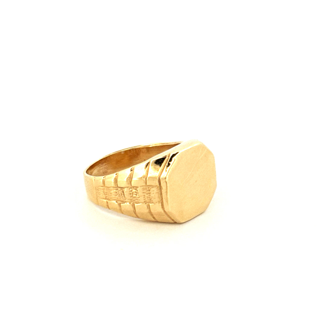 14k Yellow Gold Smooth Men's Ring Size 8 3/4 Weight 8.7 gr