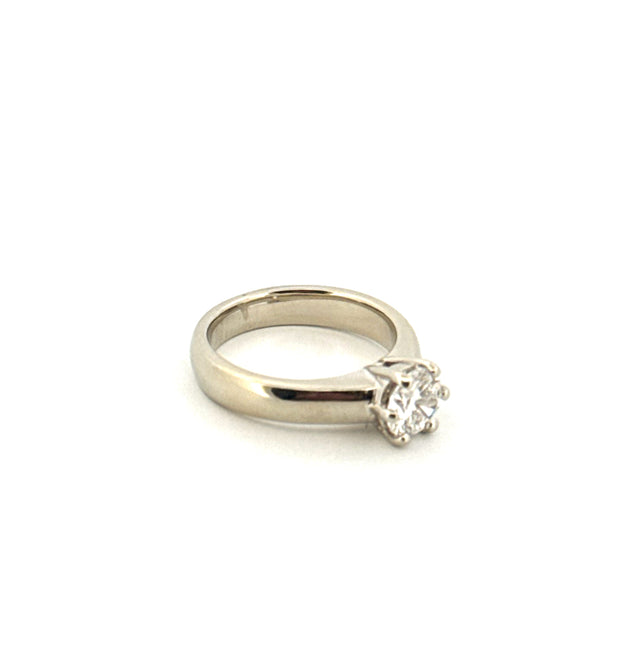 18k White Gold Diamond Solitaire Ring Size 6 Weight 6.6g