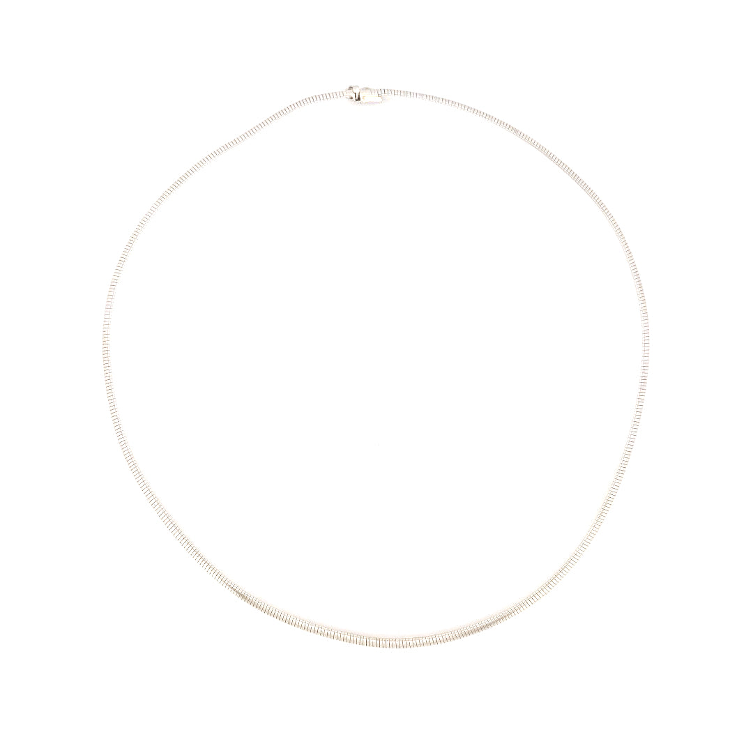 18k White Gold Fancy Omega Necklace Size 16" Weight 19.7gr