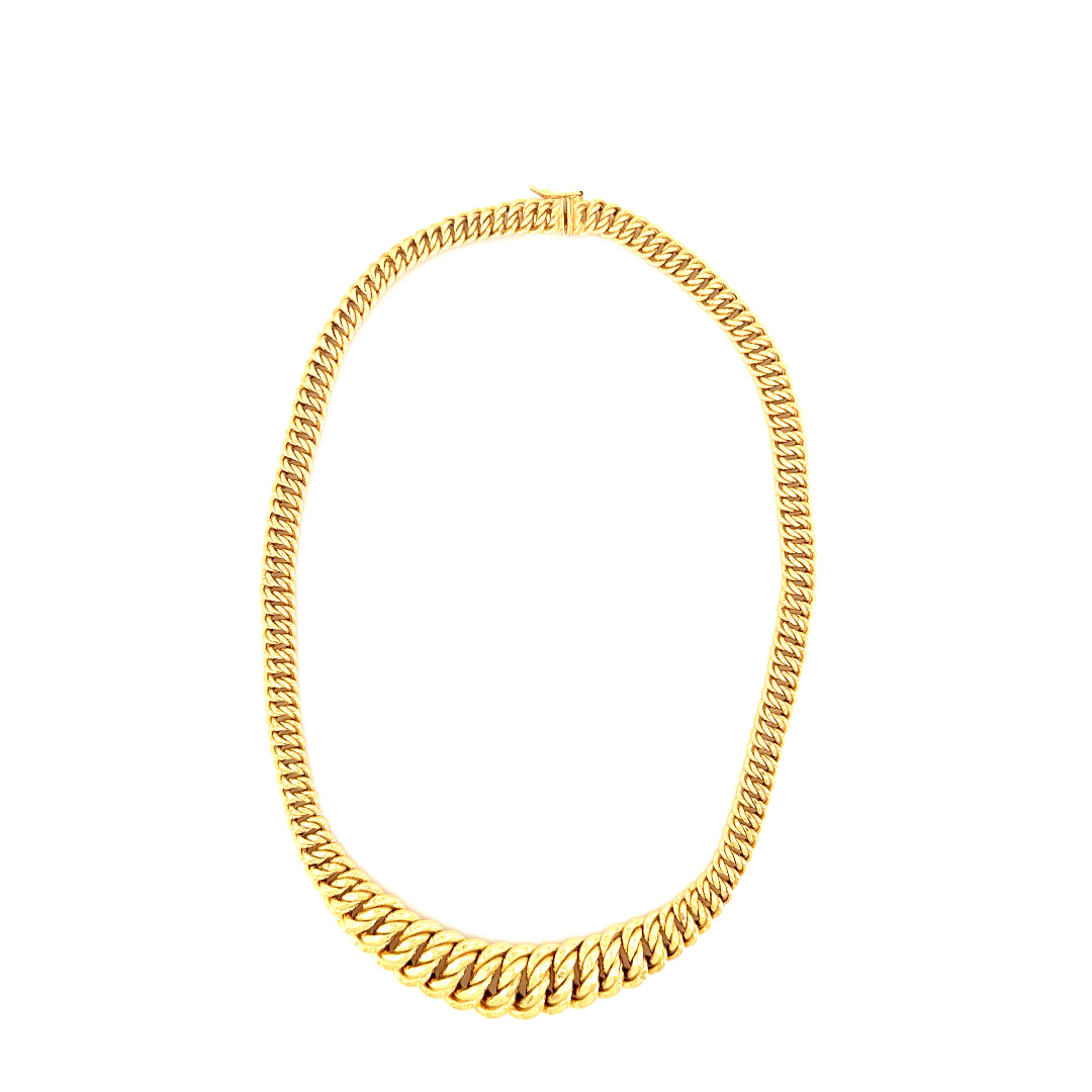 14k Yellow Gold Hallow Princess Necklace Size 16" Weight 19.2gr