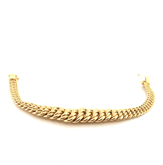 14k Yellow Gold Women's Hallow Princess Bracelet Size 7