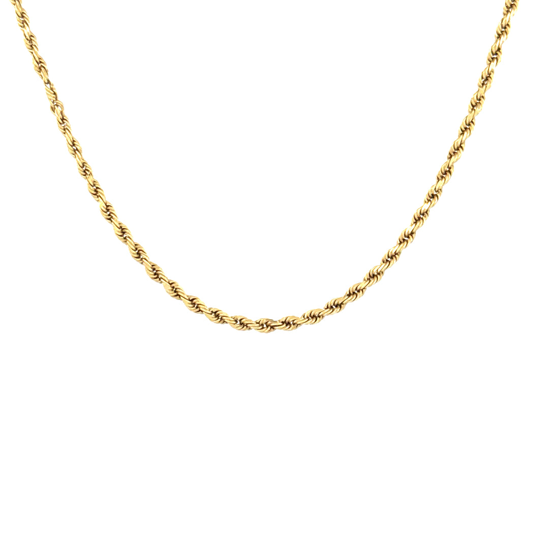 14k Yellow Gold Rope Chain  Size 18 1/2"  Weight 12.7 gr