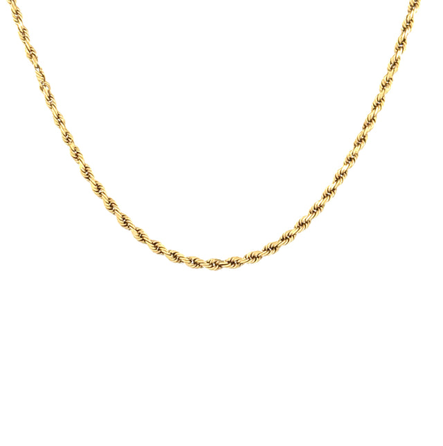 14k Yellow Gold Rope Chain  Size 18 1/2