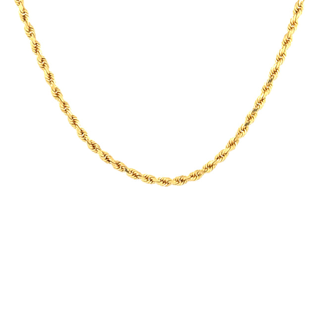 14k Yellow Gold Rope Chain Size 22