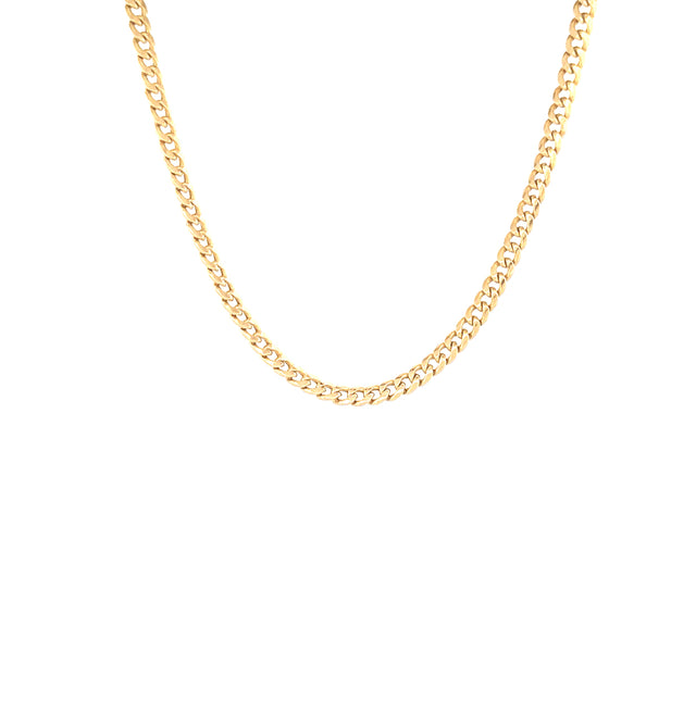 14k Yellow Gold Hollow Cuban Link Chain Size 24