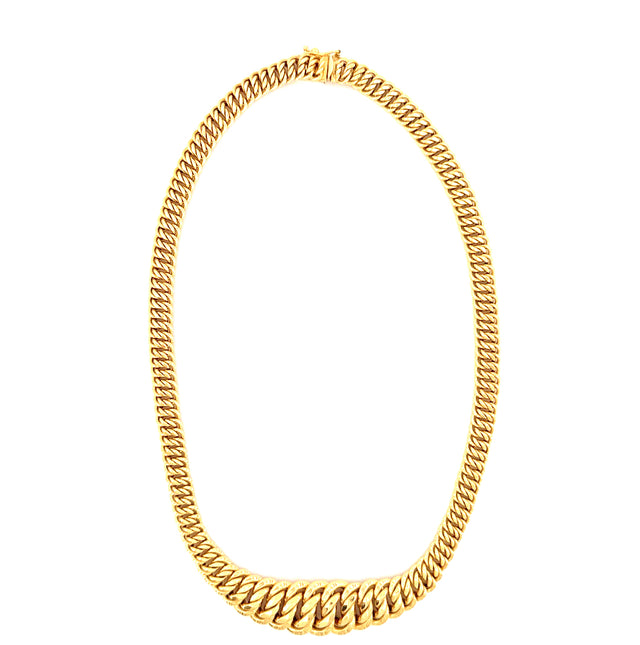 14k Yellow Gold Hallow Princess Necklace Size 16