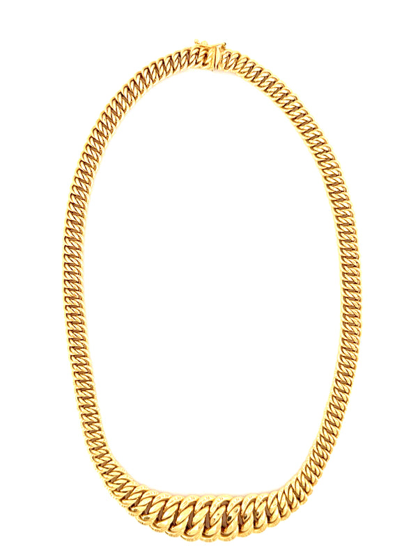 14k Yellow Gold Hallow Princess Necklace Size 16
