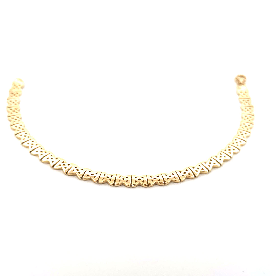 Pulsera italiana de oro amarillo de 14k de moda para mujer, tamaño 7'', peso 5.6GR