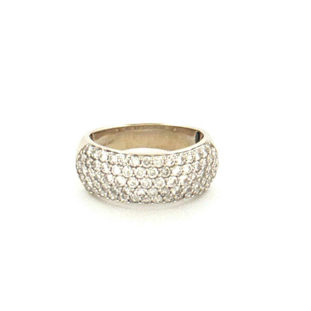 14k White Gold Women Fancy Diamond Ring 0.02 CT Size 7 Weight 5.4gr