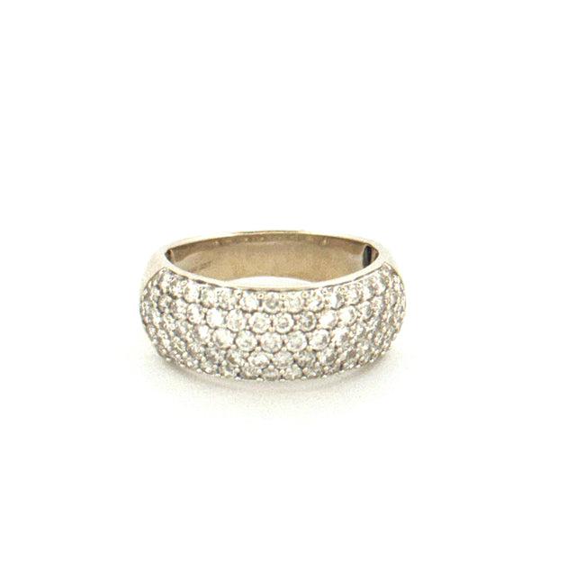 Anillo de oro blanco de 14 quilates de fantasía con diamantes para mujer 0.02 CT Talla 7 Peso 5.4gr