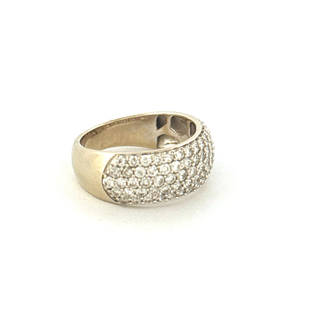 Anillo de oro blanco de 14 quilates de fantasía con diamantes para mujer 0.02 CT Talla 7 Peso 5.4gr