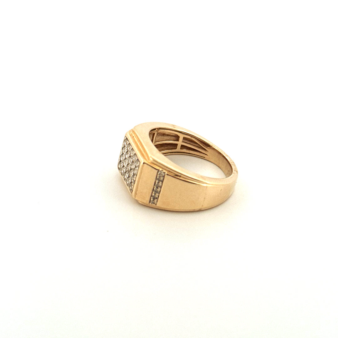 10k Yellow Gold Men's Fancy Diamond Ring  Size 9.5 Weight 7.9 GR