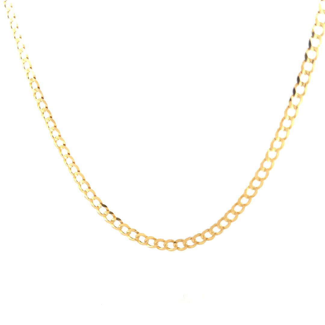 14k Yellow Gold Curb Link Chain Size 18'' Weight 10.5GR